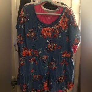 Tiered scoop neck tshirt blouse - torrid